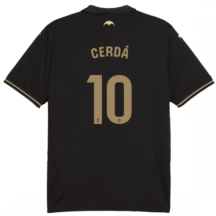 Danxen Kinderen Alex Cerdá #10 Zwart Uitshirt Uittenue 2024/25 T-Shirt