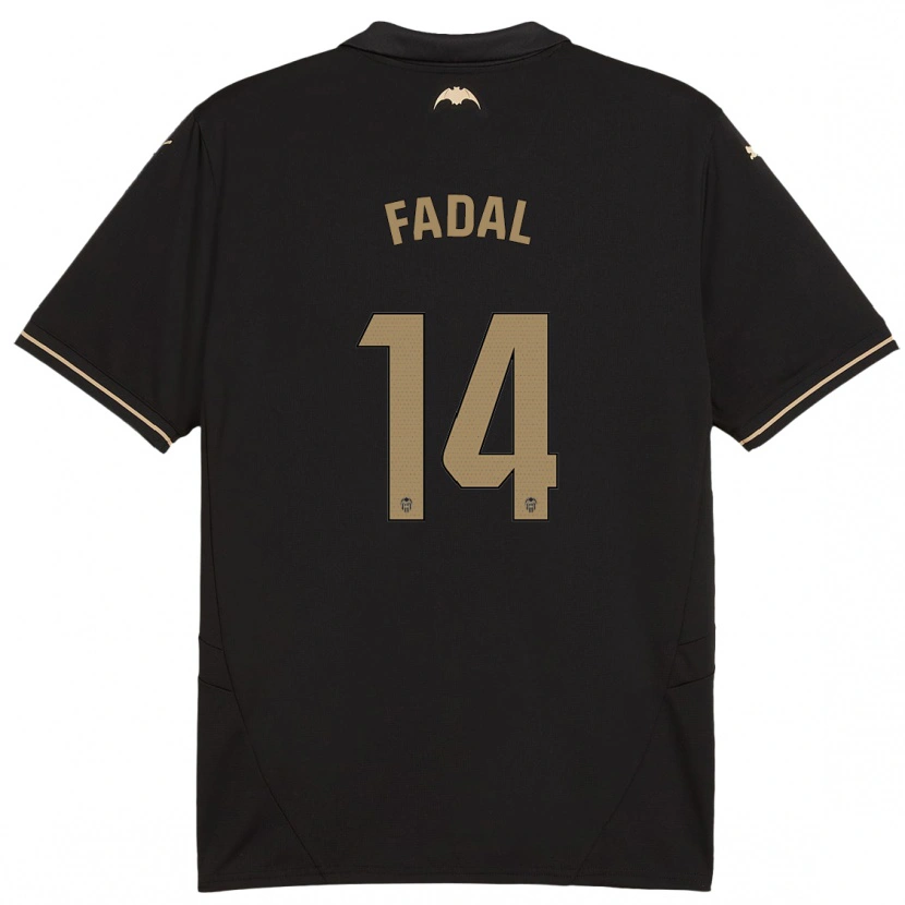 Danxen Kinderen Ali Fadal #14 Zwart Uitshirt Uittenue 2024/25 T-Shirt