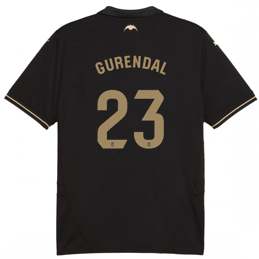 Danxen Kinderen Alexander Gurendal #23 Zwart Uitshirt Uittenue 2024/25 T-Shirt