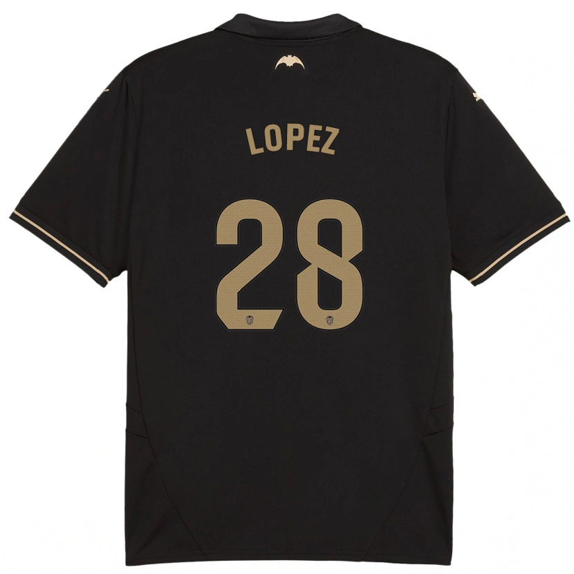 Danxen Kinderen Saray Lopez #28 Zwart Uitshirt Uittenue 2024/25 T-Shirt