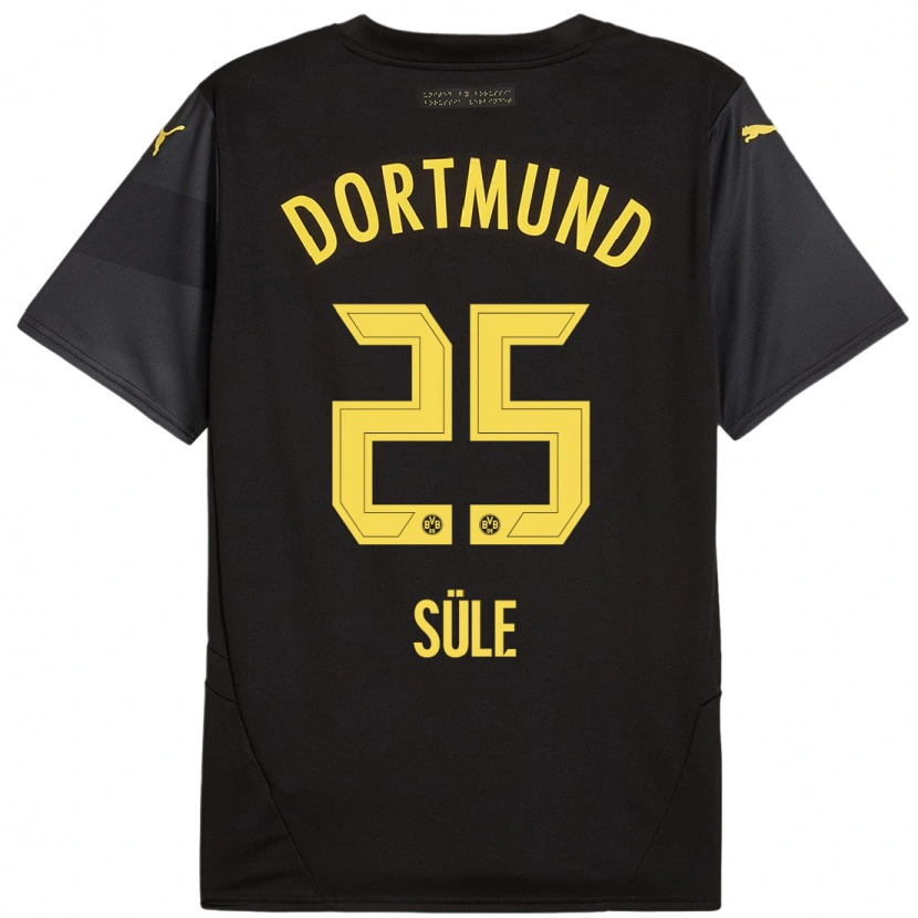 Danxen Kinderen Niklas Süle #25 Zwart Geel Uitshirt Uittenue 2024/25 T-Shirt