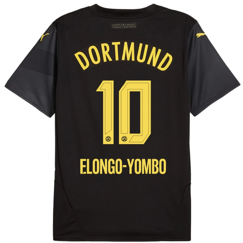 Danxen Kinderen Rodney Elongo-Yombo #10 Zwart Geel Uitshirt Uittenue 2024/25 T-Shirt