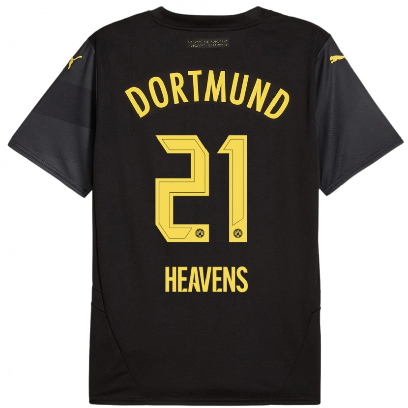 Danxen Kinderen Lukas Heavens #21 Zwart Geel Uitshirt Uittenue 2024/25 T-Shirt