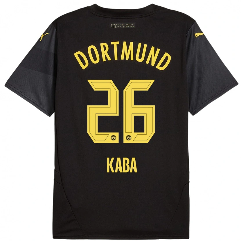 Danxen Kinderen Mussa Kaba #26 Zwart Geel Uitshirt Uittenue 2024/25 T-Shirt