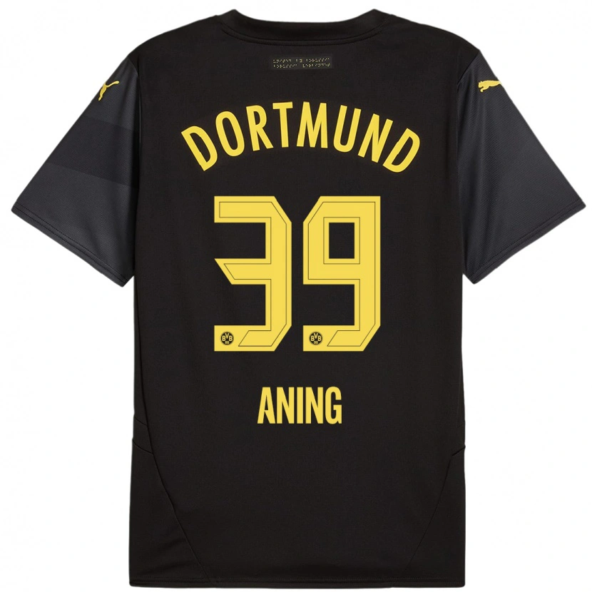 Danxen Kinderen Prince Aning #39 Zwart Geel Uitshirt Uittenue 2024/25 T-Shirt