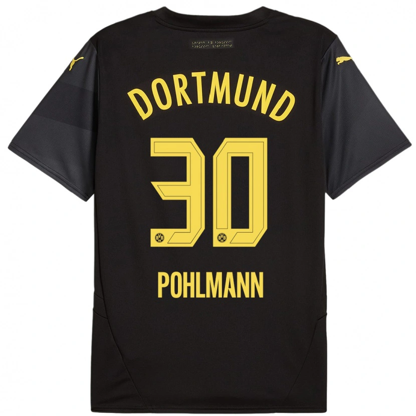 Danxen Kinderen Ole Pohlmann #30 Zwart Geel Uitshirt Uittenue 2024/25 T-Shirt