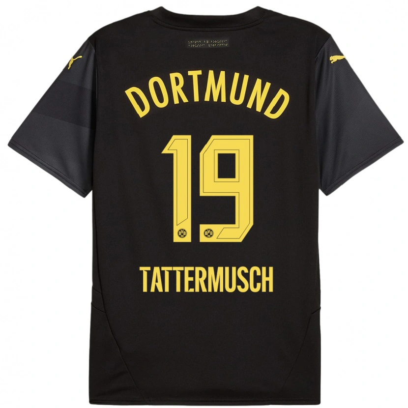 Danxen Kinderen Ted Tattermusch #19 Zwart Geel Uitshirt Uittenue 2024/25 T-Shirt