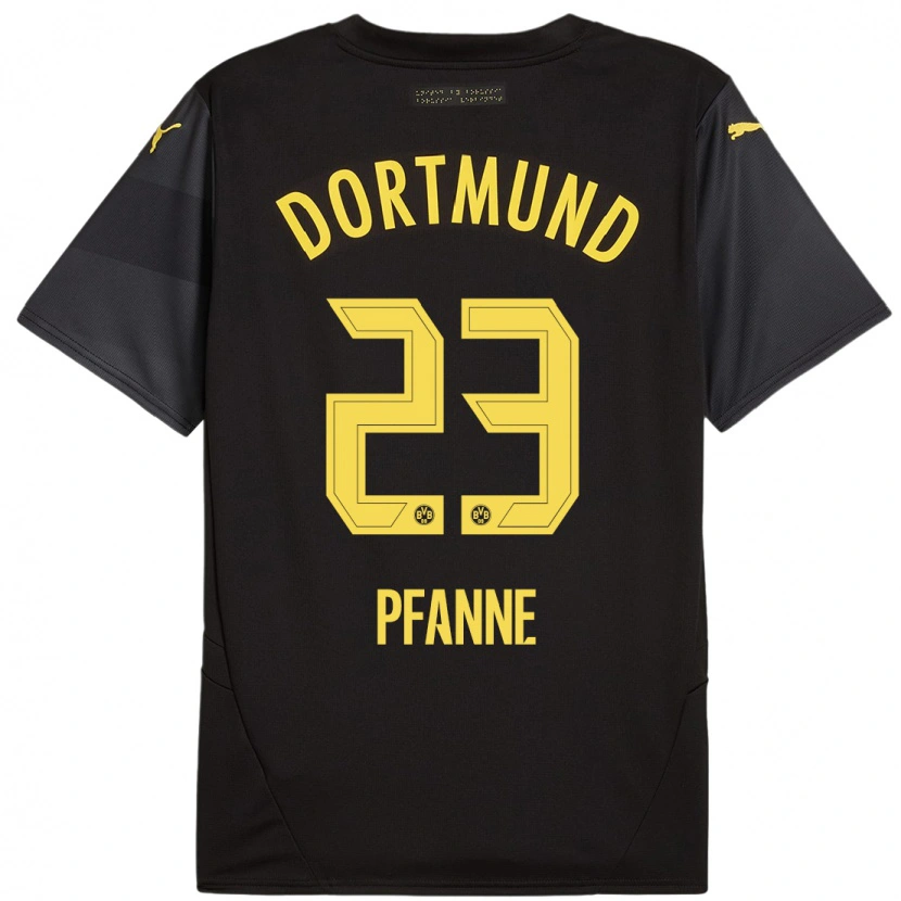 Danxen Kinderen Franz Pfanne #23 Zwart Geel Uitshirt Uittenue 2024/25 T-Shirt