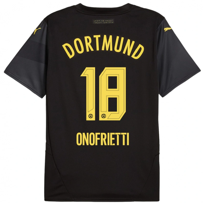 Danxen Kinderen Vincenzo Onofrietti #18 Zwart Geel Uitshirt Uittenue 2024/25 T-Shirt