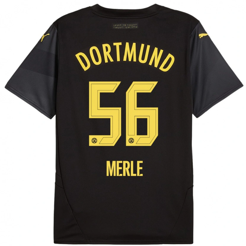 Danxen Kinderen Albers Merle #56 Zwart Geel Uitshirt Uittenue 2024/25 T-Shirt