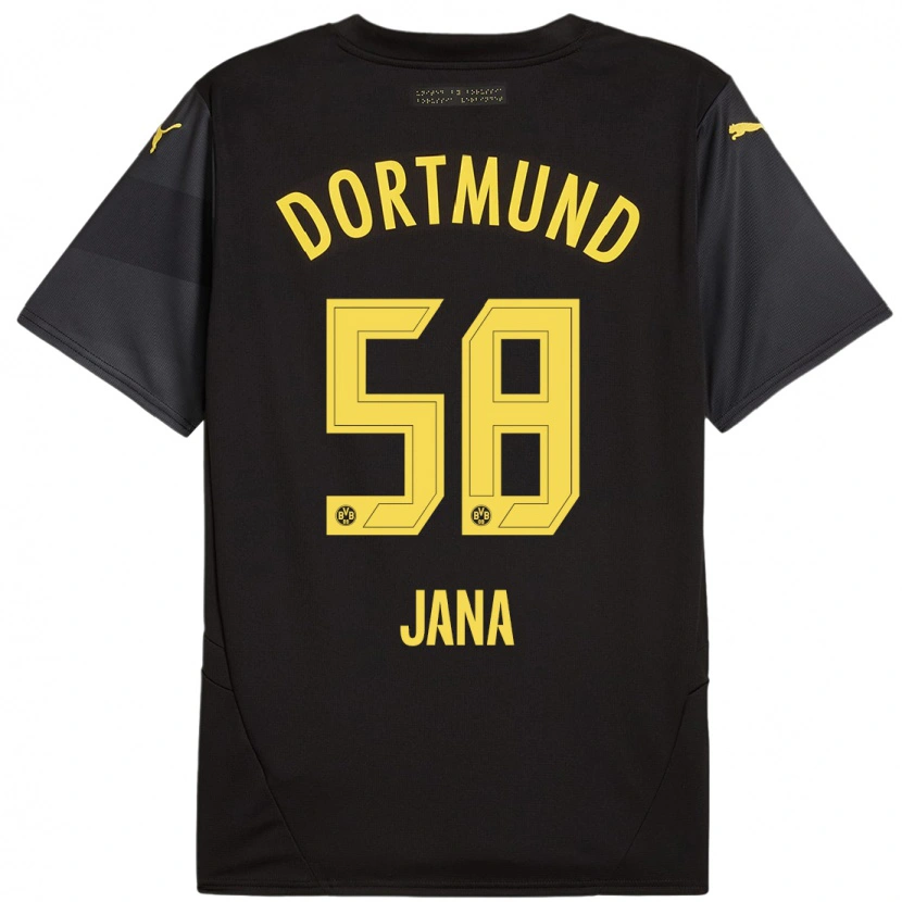 Danxen Kinderen Nordberg Jana #58 Zwart Geel Uitshirt Uittenue 2024/25 T-Shirt