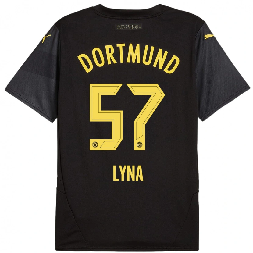 Danxen Kinderen Schwarz Lyna #57 Zwart Geel Uitshirt Uittenue 2024/25 T-Shirt