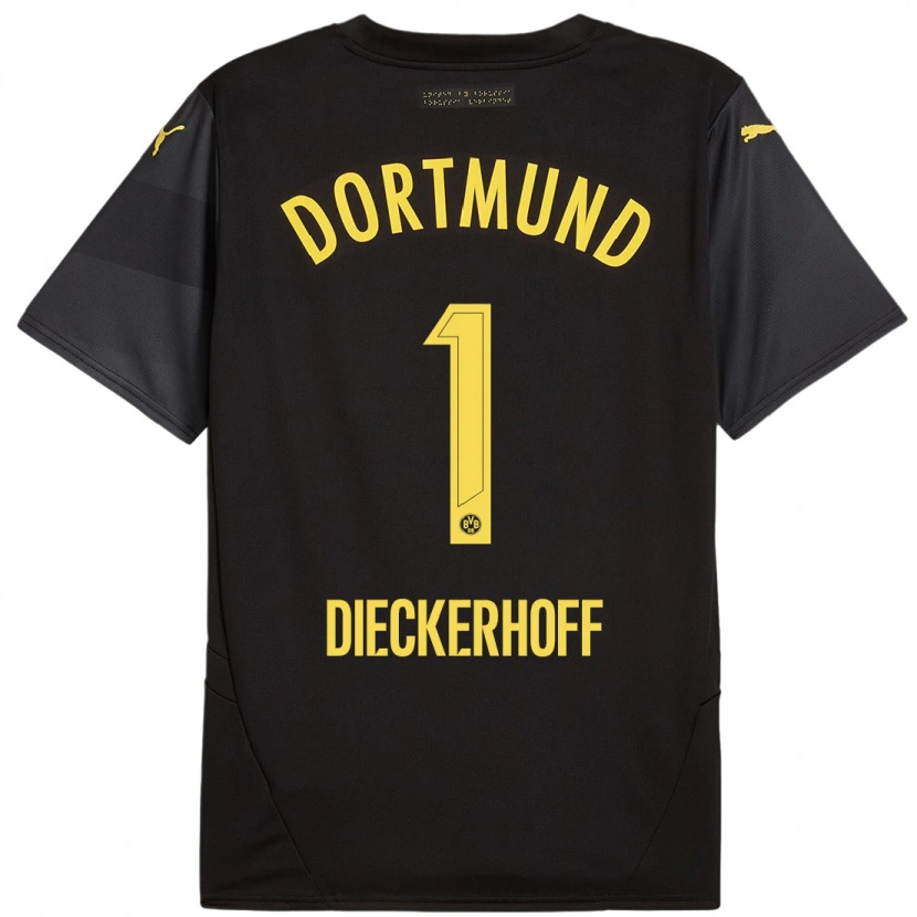 Danxen Kinderen Max Dieckerhoff #1 Zwart Geel Uitshirt Uittenue 2024/25 T-Shirt