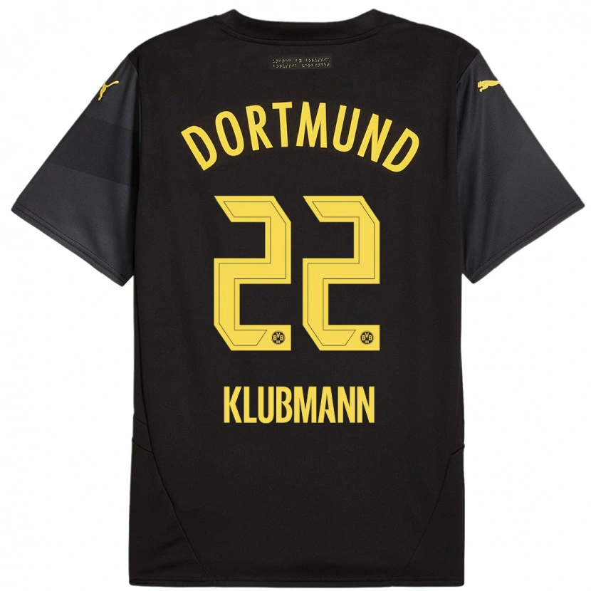 Danxen Kinderen Leon Klubmann #22 Zwart Geel Uitshirt Uittenue 2024/25 T-Shirt