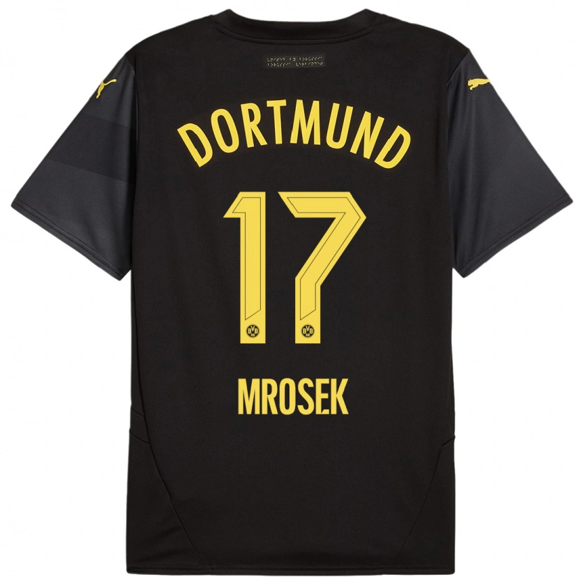 Danxen Kinderen Noah Mrosek #17 Zwart Geel Uitshirt Uittenue 2024/25 T-Shirt