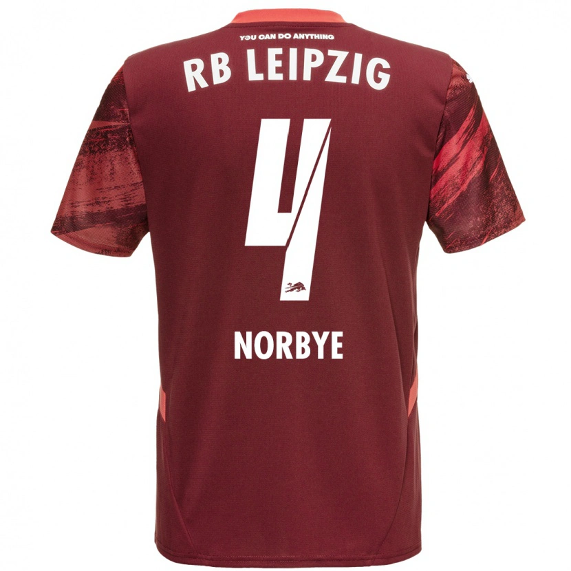 Danxen Kinderen Jonathan Norbye #4 Bordeauxrood Uitshirt Uittenue 2024/25 T-Shirt