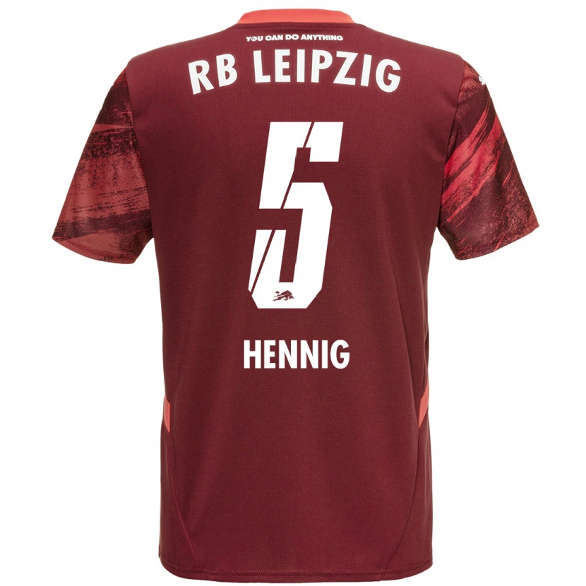 Danxen Kinderen Lenny Hennig #5 Bordeauxrood Uitshirt Uittenue 2024/25 T-Shirt