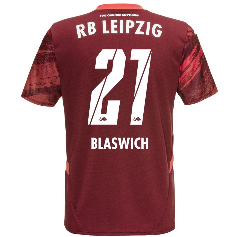 Danxen Kinderen Janis Blaswich #21 Bordeauxrood Uitshirt Uittenue 2024/25 T-Shirt