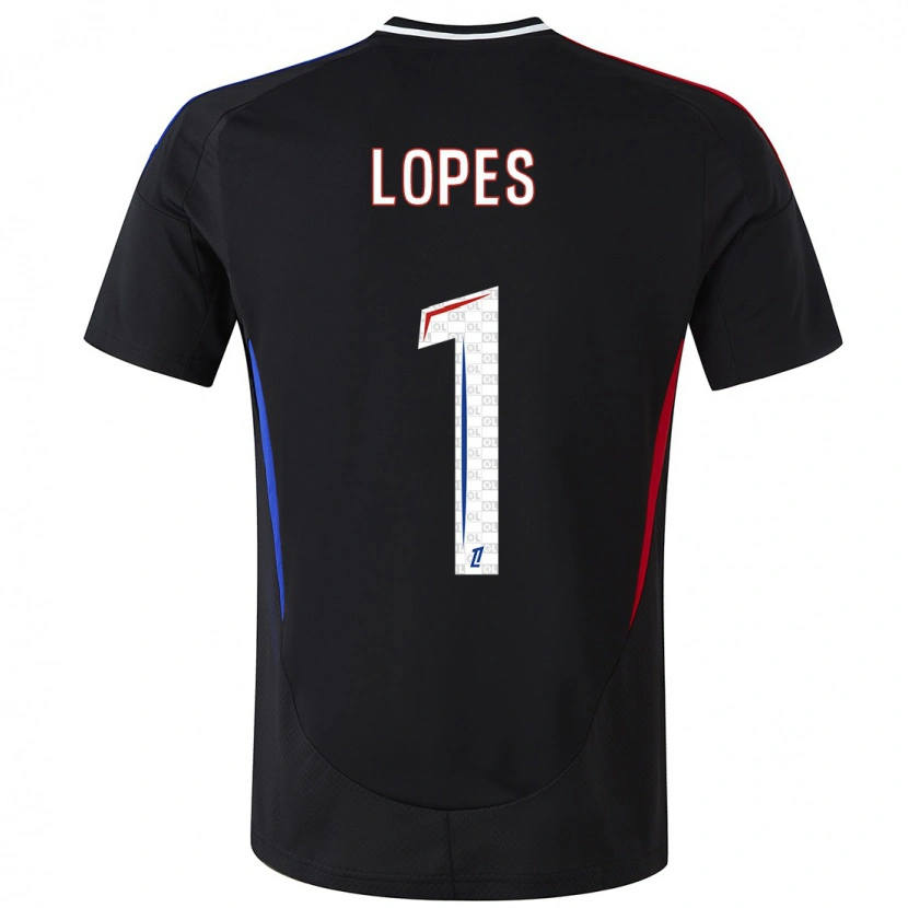 Danxen Kinderen Anthony Lopes #1 Zwart Uitshirt Uittenue 2024/25 T-Shirt