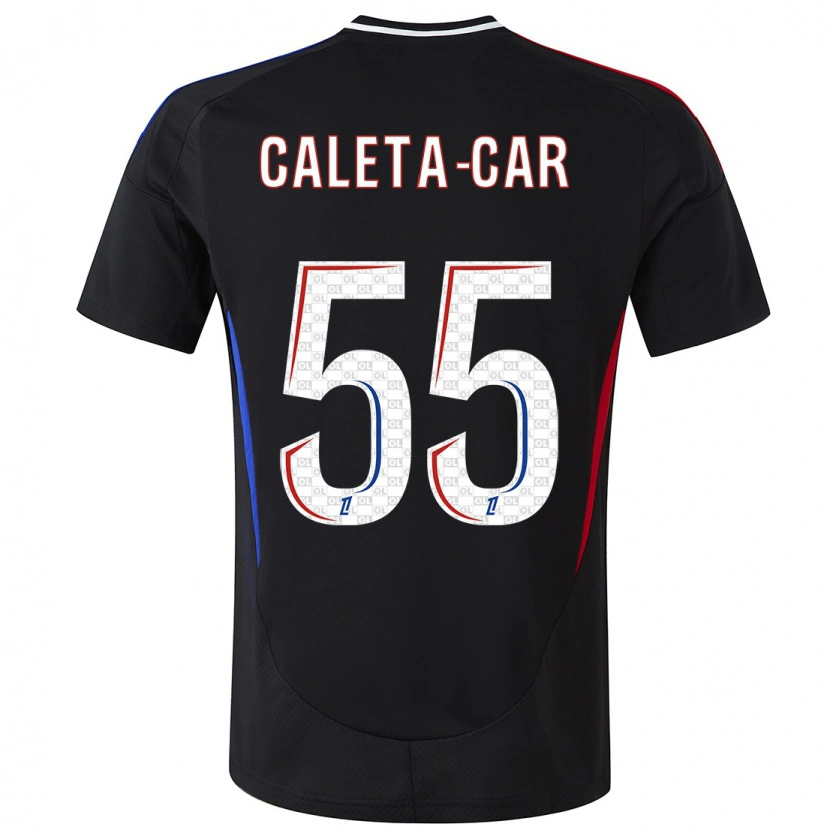 Danxen Kinderen Duje Caleta-Car #55 Zwart Uitshirt Uittenue 2024/25 T-Shirt