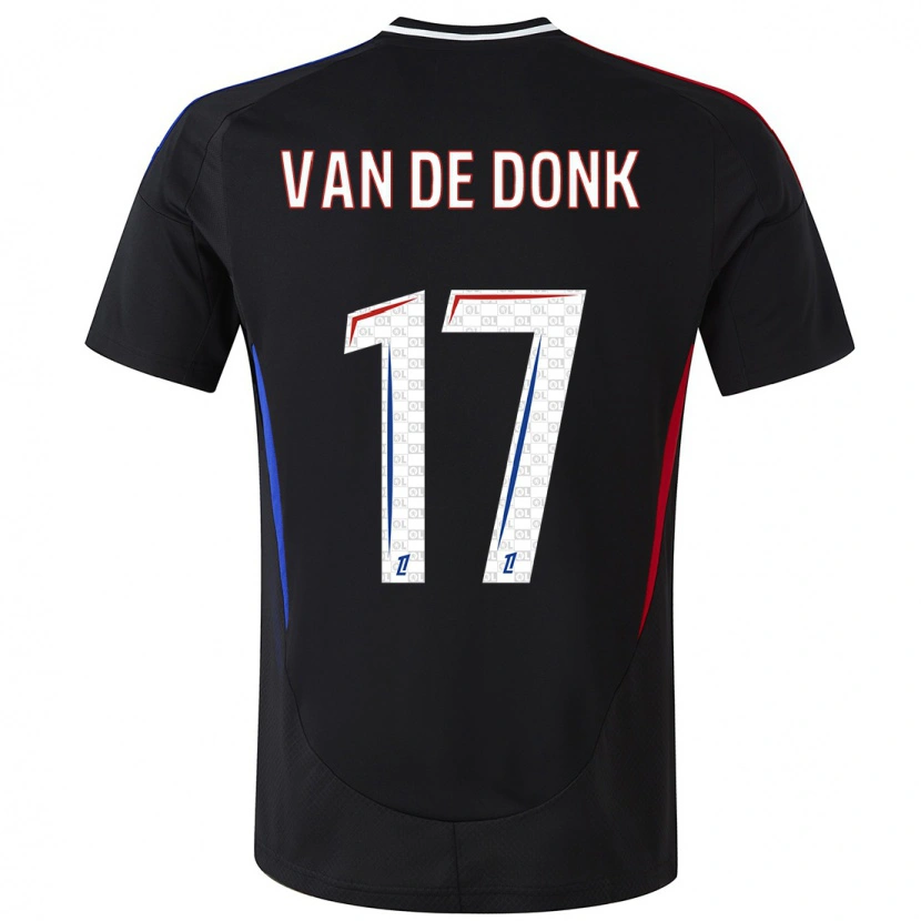 Danxen Kinderen Daniëlle Van De Donk #17 Zwart Uitshirt Uittenue 2024/25 T-Shirt