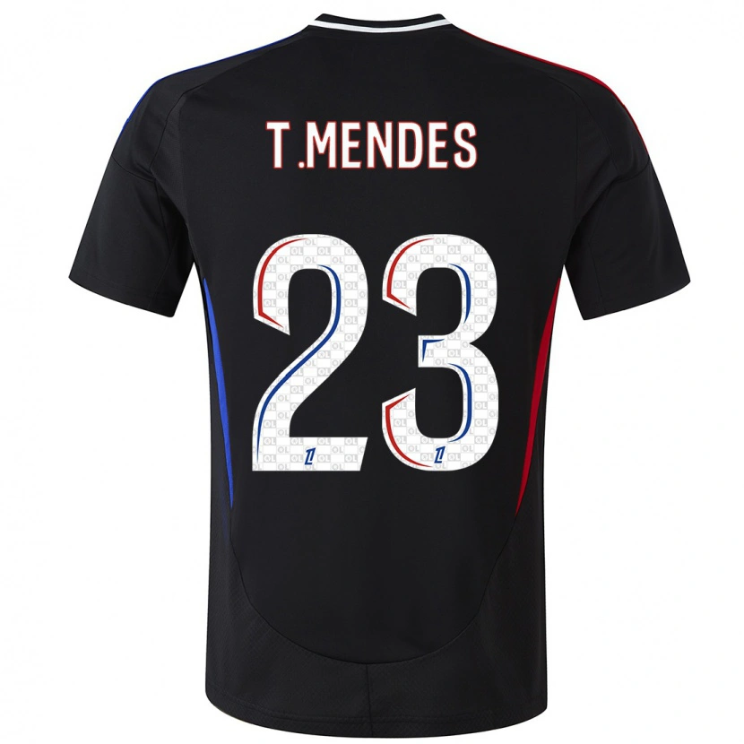 Danxen Kinderen Thiago Mendes #23 Zwart Uitshirt Uittenue 2024/25 T-Shirt