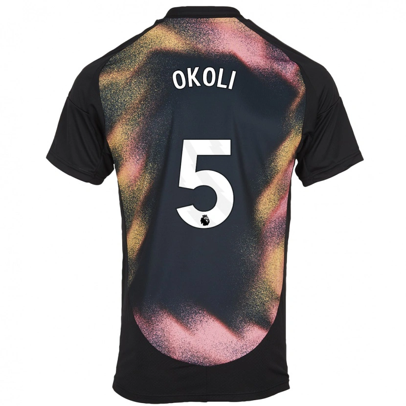 Danxen Kinderen Caleb Okoli #5 Zwart Wit Uitshirt Uittenue 2024/25 T-Shirt