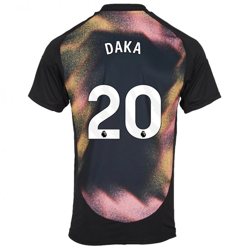 Danxen Kinderen Patson Daka #20 Zwart Wit Uitshirt Uittenue 2024/25 T-Shirt