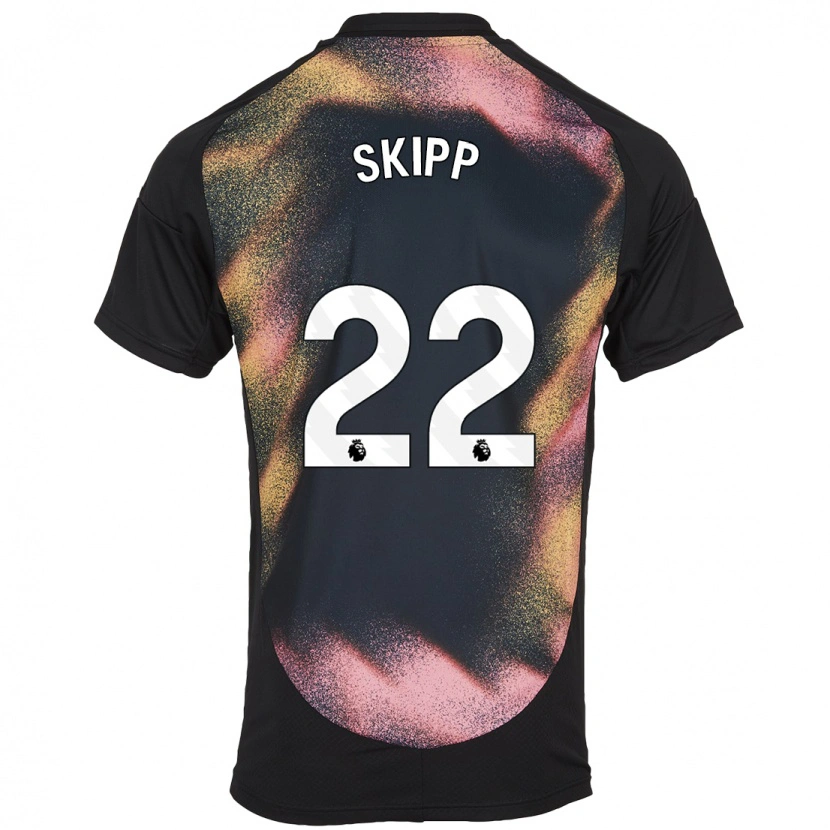 Danxen Kinderen Oliver Skipp #22 Zwart Wit Uitshirt Uittenue 2024/25 T-Shirt