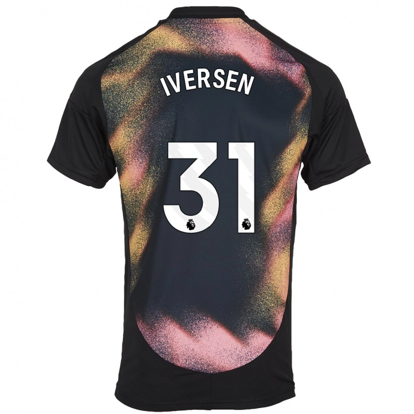 Danxen Kinderen Daniel Iversen #31 Zwart Wit Uitshirt Uittenue 2024/25 T-Shirt