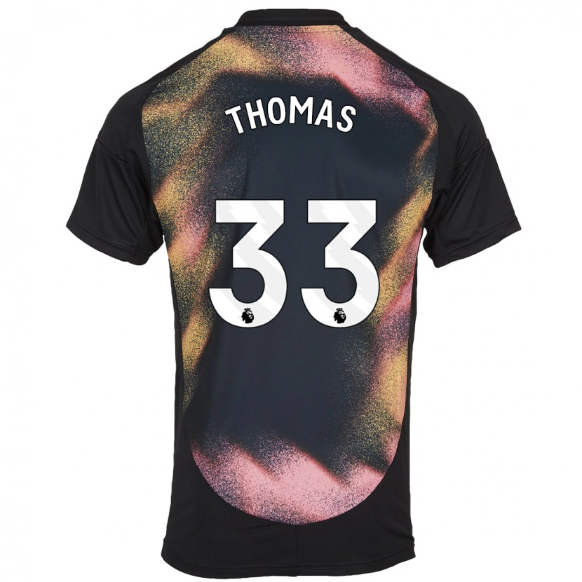 Danxen Kinderen Luke Thomas #33 Zwart Wit Uitshirt Uittenue 2024/25 T-Shirt