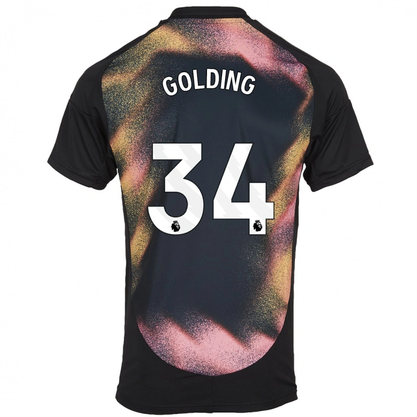 Danxen Kinderen Michael Golding #34 Zwart Wit Uitshirt Uittenue 2024/25 T-Shirt