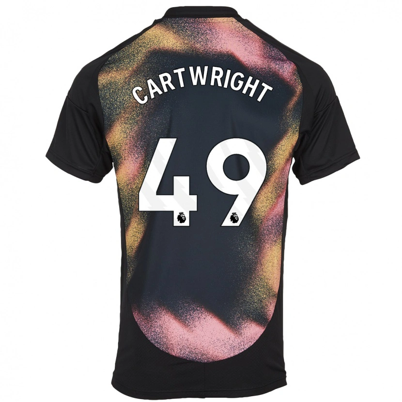 Danxen Kinderen Henry Cartwright #49 Zwart Wit Uitshirt Uittenue 2024/25 T-Shirt