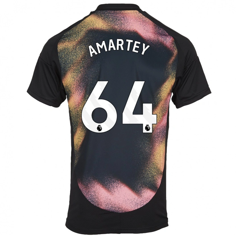 Danxen Kinderen Bobby Amartey #64 Zwart Wit Uitshirt Uittenue 2024/25 T-Shirt