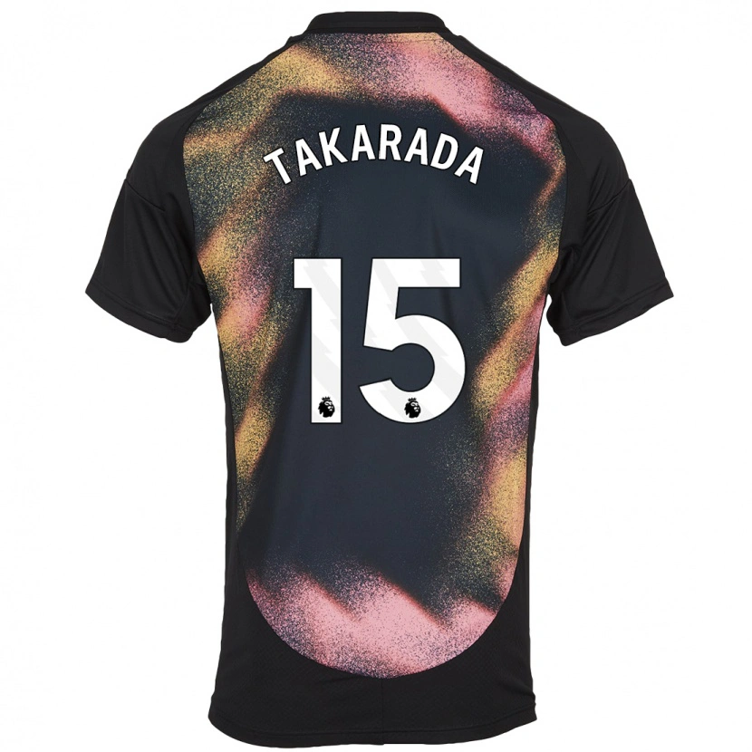 Danxen Kinderen Saori Takarada #15 Zwart Wit Uitshirt Uittenue 2024/25 T-Shirt