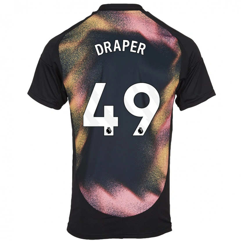 Danxen Kinderen Denny Draper #49 Zwart Wit Uitshirt Uittenue 2024/25 T-Shirt