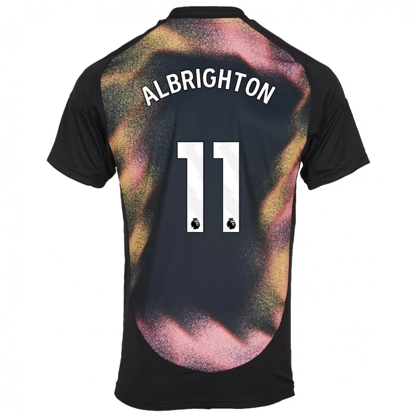 Danxen Kinderen Marc Albrighton #11 Zwart Wit Uitshirt Uittenue 2024/25 T-Shirt