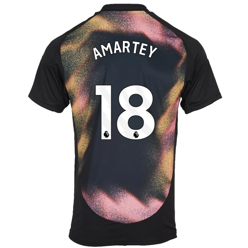 Danxen Kinderen Daniel Amartey #18 Zwart Wit Uitshirt Uittenue 2024/25 T-Shirt