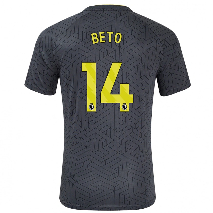 Danxen Kinderen Beto #14 Zwart Geel Uitshirt Uittenue 2024/25 T-Shirt