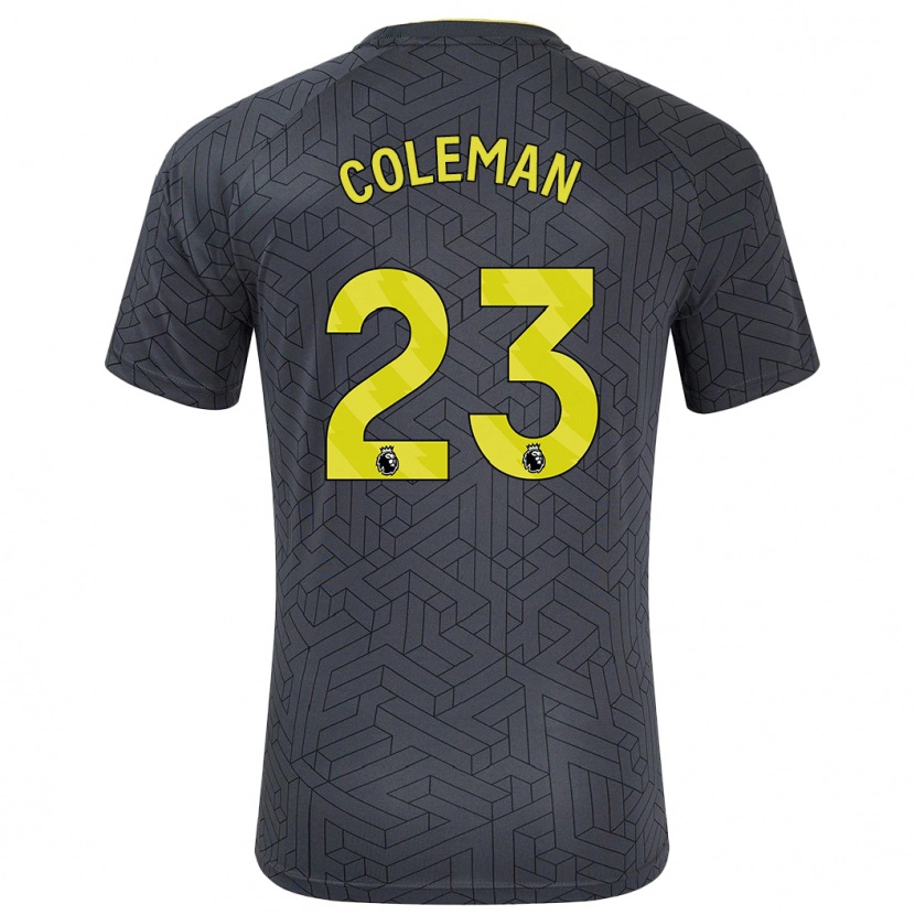 Danxen Kinderen Séamus Coleman #23 Zwart Geel Uitshirt Uittenue 2024/25 T-Shirt