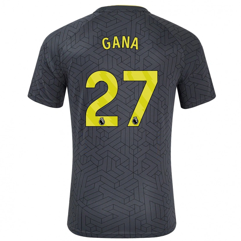 Danxen Kinderen Idrissa Gueye #27 Zwart Geel Uitshirt Uittenue 2024/25 T-Shirt