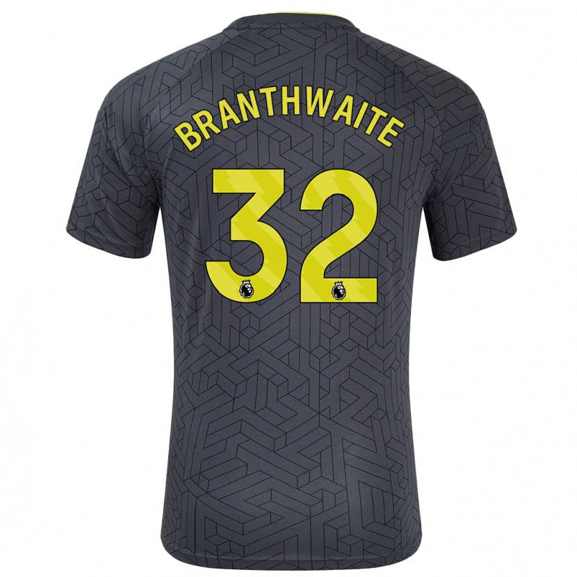 Danxen Kinderen Jarrad Branthwaite #32 Zwart Geel Uitshirt Uittenue 2024/25 T-Shirt