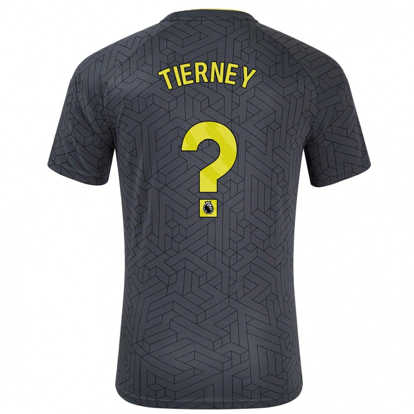 Danxen Kinderen Jack Tierney #0 Zwart Geel Uitshirt Uittenue 2024/25 T-Shirt