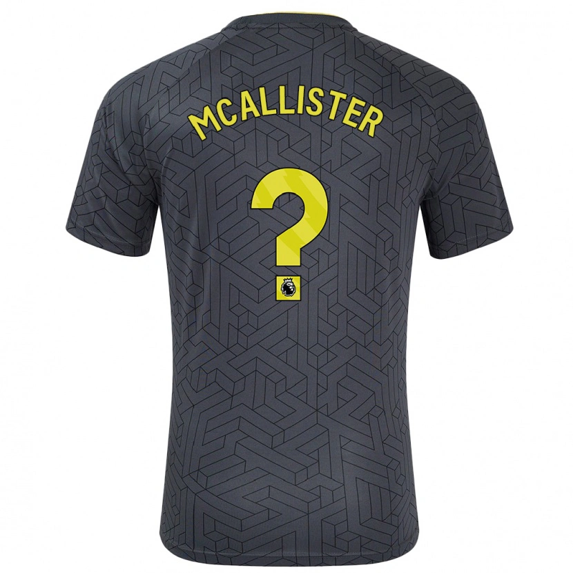 Danxen Kinderen Sean Mcallister #0 Zwart Geel Uitshirt Uittenue 2024/25 T-Shirt