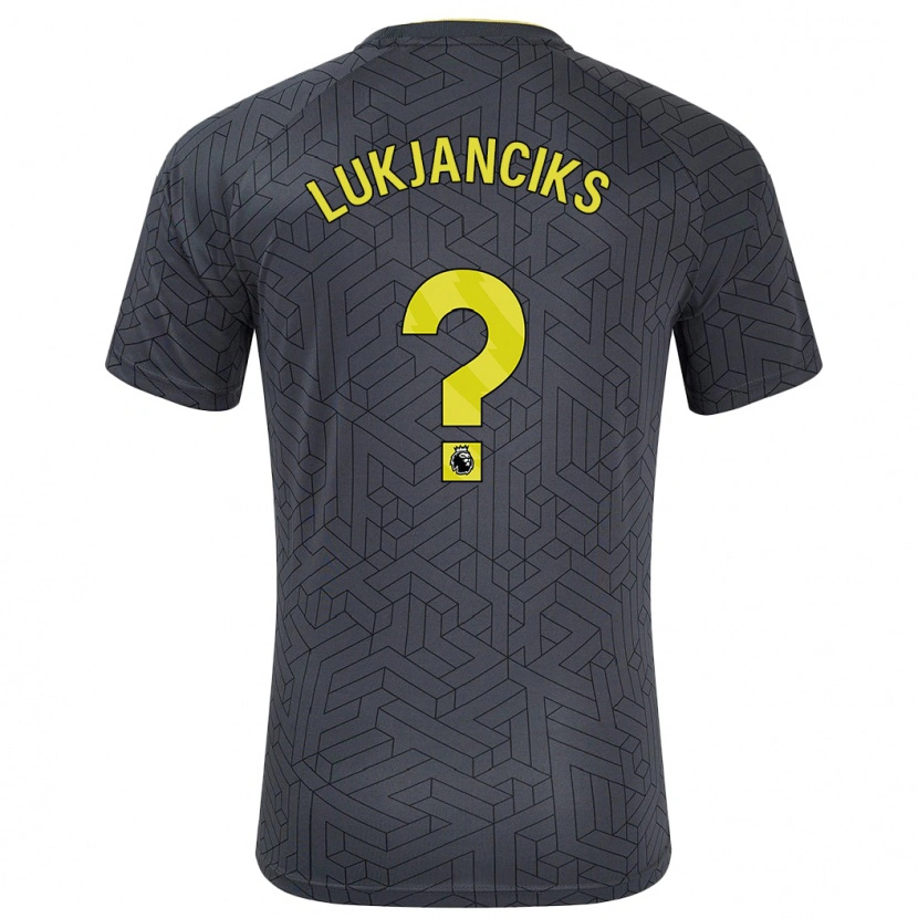 Danxen Kinderen Douglass Lukjanciks #0 Zwart Geel Uitshirt Uittenue 2024/25 T-Shirt