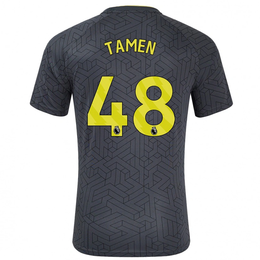 Danxen Kinderen William Tamen #48 Zwart Geel Uitshirt Uittenue 2024/25 T-Shirt