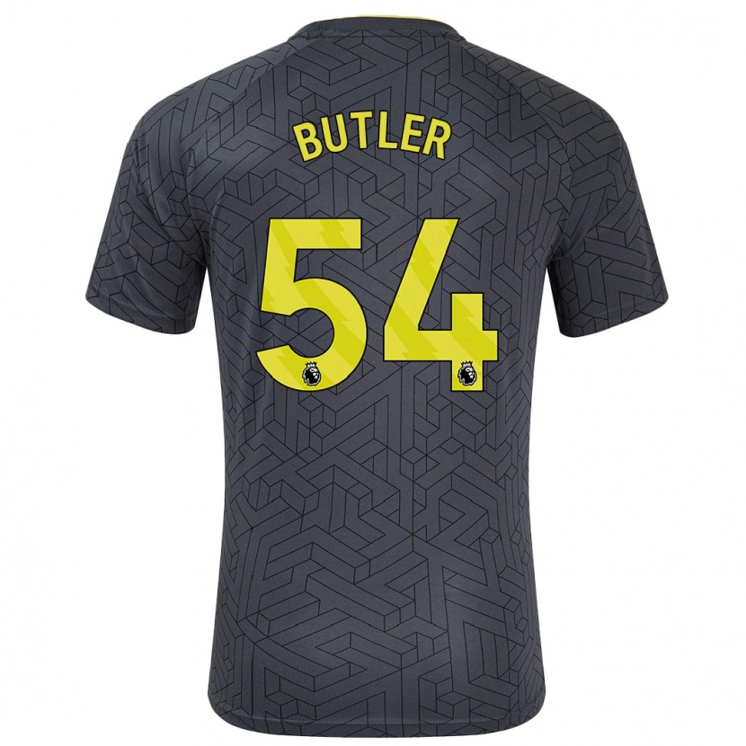 Danxen Kinderen Jack Butler #54 Zwart Geel Uitshirt Uittenue 2024/25 T-Shirt