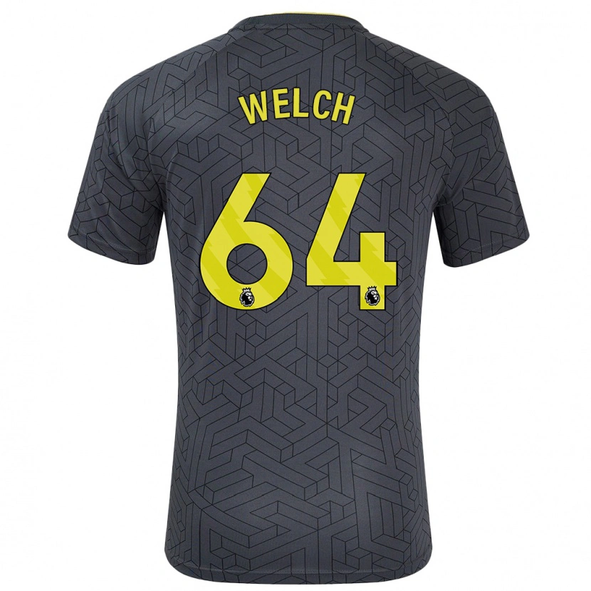 Danxen Kinderen Reece Welch #64 Zwart Geel Uitshirt Uittenue 2024/25 T-Shirt