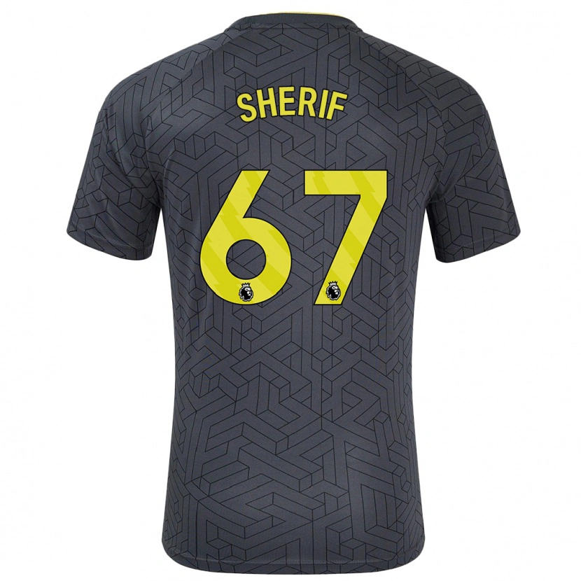 Danxen Kinderen Martin Sherif #67 Zwart Geel Uitshirt Uittenue 2024/25 T-Shirt