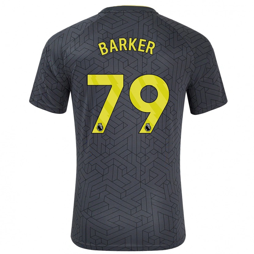 Danxen Kinderen Owen Barker #79 Zwart Geel Uitshirt Uittenue 2024/25 T-Shirt